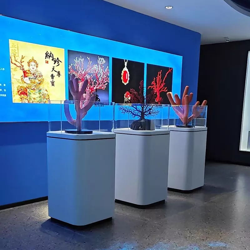 Деревянный стол-витрина